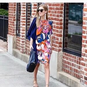 Anthropologie Maeve Silk Dress XS graphic artsy